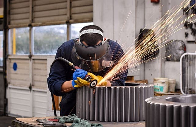 metalworker working on a project