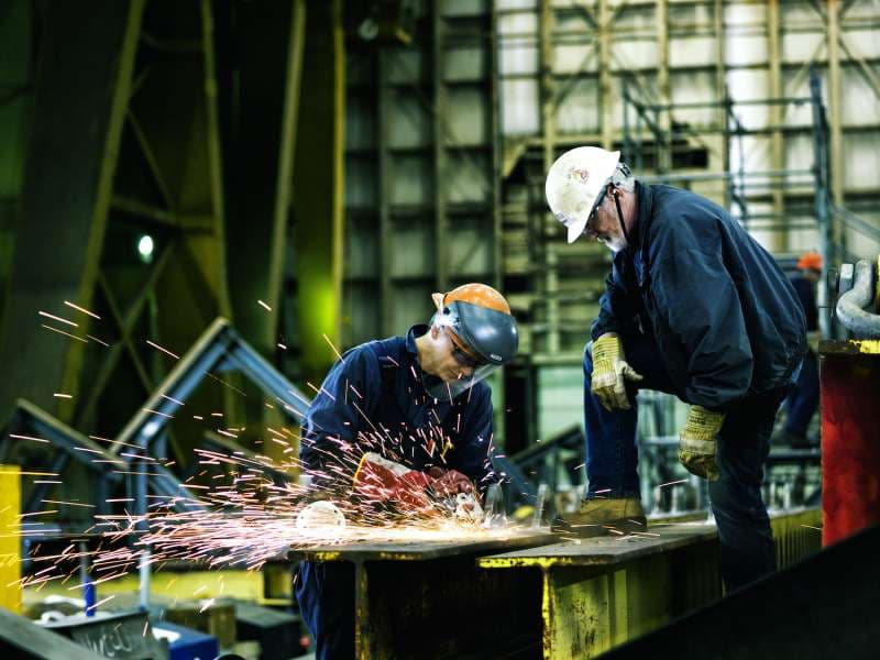 metalworker working on a project