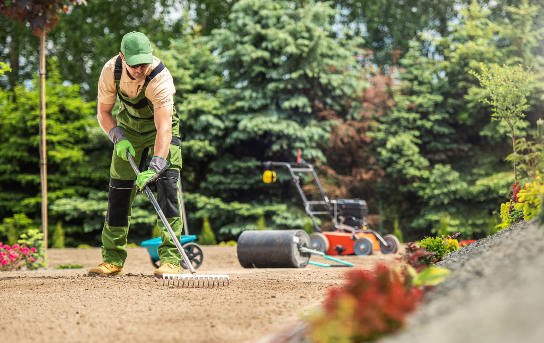 landscaper working on a project